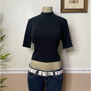 ZARA Women’s Mock Neck Half Sleeve Top